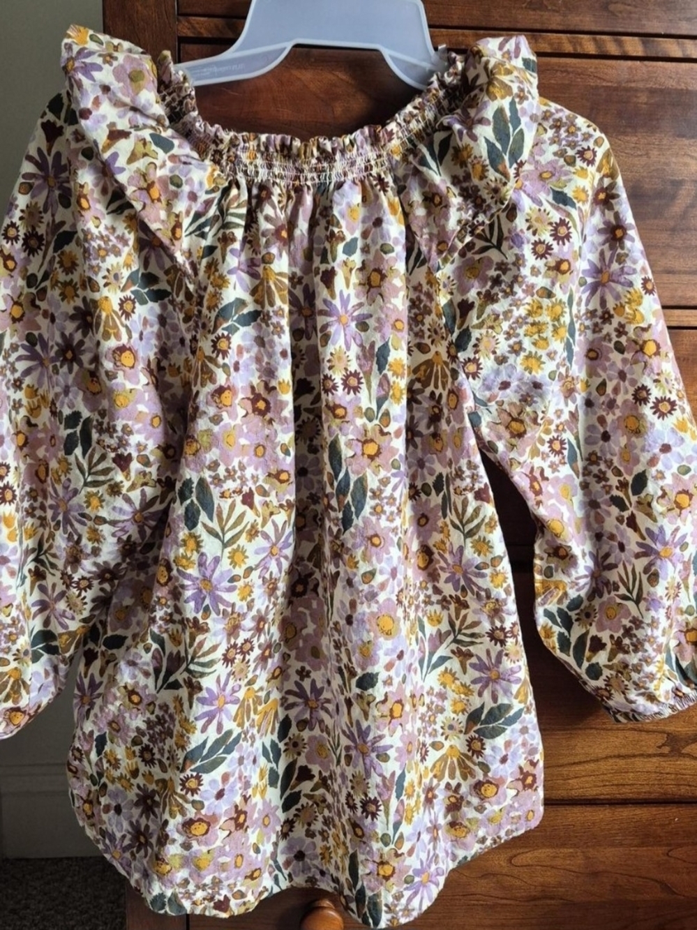 Sonoma Floral Ruffle-Neck Blouse in Pink, Yellow & Green